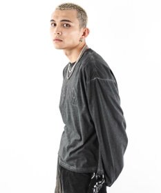 WEGO 【ユニセックス着用ITEM/MLサイズ展開】コールドダイダメージアップリケT（LS）