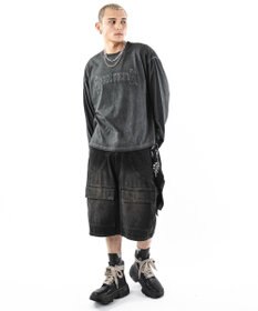 WEGO 【ユニセックス着用ITEM/MLサイズ展開】コールドダイダメージアップリケT（LS）