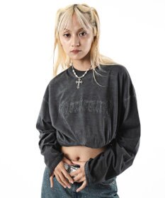 WEGO 【ユニセックス着用ITEM/MLサイズ展開】コールドダイダメージアップリケT（LS）