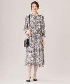 自由区 L 【洗える】ランドスケーププリント ワンピース