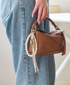 Phoebe ハートバイカラーレザーコードバッグチャーム