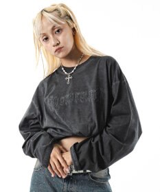 WEGO 【ユニセックス着用ITEM/MLサイズ展開】コールドダイダメージアップリケT（LS）