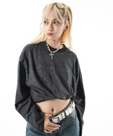 WEGO 【ユニセックス着用ITEM/MLサイズ展開】コールドダイダメージアップリケT（LS）