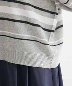 Green Parks 衿付き７分袖ニットプルオーバー