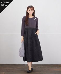 Tiaclasse フラワージャガードドッキングワンピース