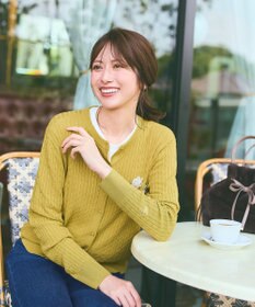 ANY SIS L ケーブルニット カーディガン