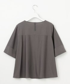 自由区 【洗える】ストレッチシャーティング5分袖 ブラウス