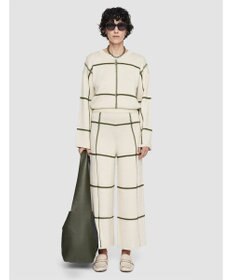 JOSEPH 【洗える】グリッド コットンシルク　キュロットトラウザーズ