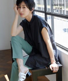 ICB 【洗える】ヌーディスローン  バンドカラーブラウス