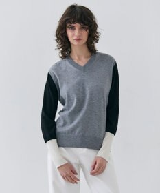 BEIGE， 【洗える】BURNET / カラーミックスVネックトップス