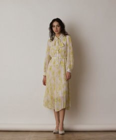 GRACE CONTINENTAL フラワープリントプリーツワンピース