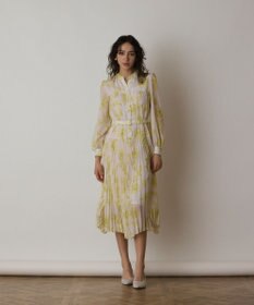 GRACE CONTINENTAL フラワープリントプリーツワンピース