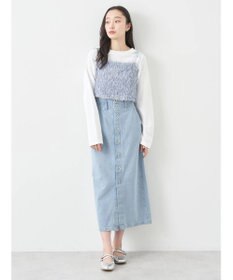 earth music&ecology 肩リボンフェザービスチェ