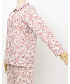 Wing パジャマ 長袖 長ズボン 綿100％(肌側) ふんわりやわらか素材 保温性 ゆったりシルエット シャツタイプ レディース EP5067 ウイング／ワコール