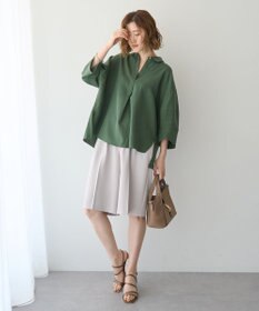 YECCA VECCA バルーン袖スキッパーシャツ