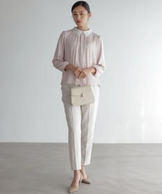 組曲 L 【KUMIKYOKU NAVY】コンフォータブルドレープ フリルテーパードパンツ