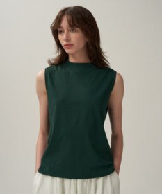 ATON DRY COTTON JERSEY | モックネックスリーブレスプルオーバー