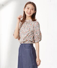 J.PRESS LADIES S 【洗える】LIBERTY Pepper&Coward スタンドカラー ブラウス