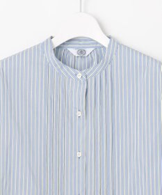 J.PRESS LADIES S 【洗える】BEZコットンナイロン ストライプ ピンタック ブラウス