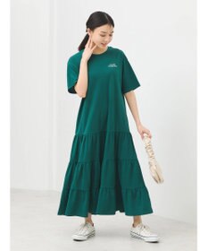 earth music&ecology バックロゴティアードワンピース