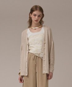 GRACE CONTINENTAL ラメルーズニットカーディガン