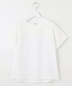 J.PRESS LADIES L 【吸水速乾】レーシーコンビ フレンチスリーブ カットソー