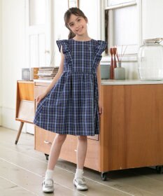 組曲 KIDS 【110-140㎝】チェックフリル ワンピース