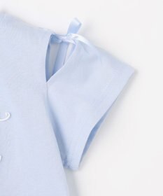 ANY KIDS 【洗濯機可能】肩あき ロゴ刺繍Tシャツ