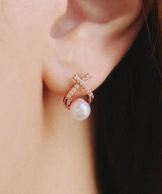 Tiaclasse 【選べる2TYPEデザイン】【金属アレルギー対応】クロスドロップピアス＆イヤリング