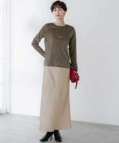 23区 【洗える】シアーベロア ロングスリーブ Tシャツ