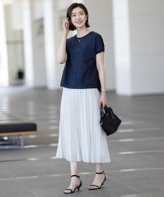 J.PRESS LADIES 【洗える】シアーエンブロイダリー カットソー