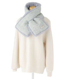 MOONBAT PAUL & JOE ACCESSOIRES フェイクファー×ツイード リバーシブルマフラー