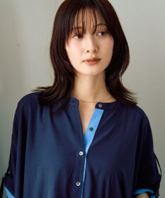 YECCA VECCA 2wayドロストスリーブバンドカラーシャツ