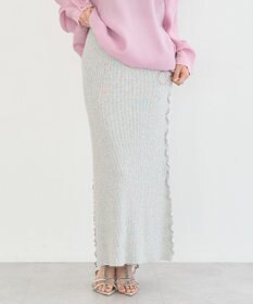 earth music&ecology サイドメローリブニットスカート