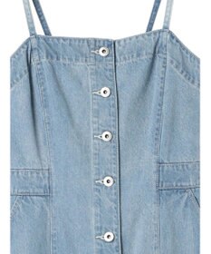 earth music&ecology ボタンキャミデニムワンピース