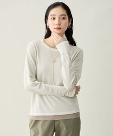 ANY カラーレイヤードニットTシャツ