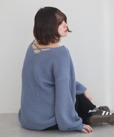 earth music&ecology 【毛玉防止 / 洗濯機洗い可】アンチピリングクロスネックルーズニット