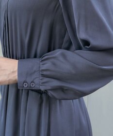 Tiaclasse L 【洗える】細リボンギャザーワンピース