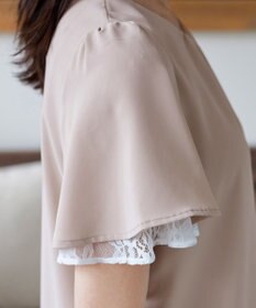 Tiaclasse 【洗える】袖レースレイヤードブラウス