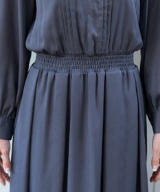 Tiaclasse L 【洗える】細リボンギャザーワンピース