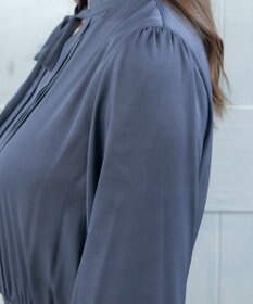 Tiaclasse L 【洗える】細リボンギャザーワンピース