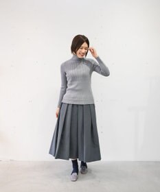 muuc 〈洗えるニット〉〈肌に優しいニット〉〈カシミヤ×シルク×ウール〉〈通年着られるニット〉リブ編みタートルネックニットプルオーバー