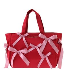 Maison de FLEUR サイドポケットリボンサテントートバッグ