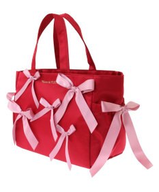 Maison de FLEUR サイドポケットリボンサテントートバッグ