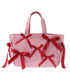 Maison de FLEUR サイドポケットリボンサテントートバッグ