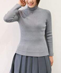 muuc 〈洗えるニット〉〈肌に優しいニット〉〈カシミヤ×シルク×ウール〉〈通年着られるニット〉リブ編みタートルネックニットプルオーバー