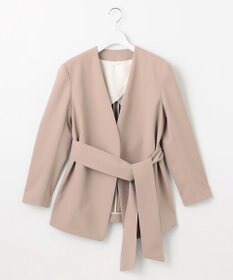 23区 L 【エステータ】コットンダブルクロス ノーカラージャケット