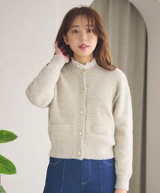 Feroux 【洗える】ラメシャギー カーディガン