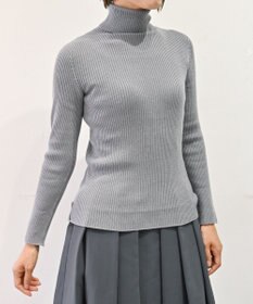 muuc 〈洗えるニット〉〈肌に優しいニット〉〈カシミヤ×シルク×ウール〉〈通年着られるニット〉リブ編みタートルネックニットプルオーバー
