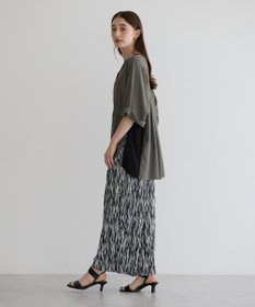 YECCA VECCA ギャザーデザイン配色シャツ